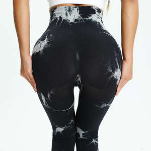 Vêtements de sport pour femmes taille haute de haute qualité pantalons de Yoga de Fitness en relief avec poches Leggings de levage imprimés pour femmes de grande taille - Product Image 5