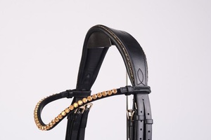 Luxury Indian Horse Equestrian Leather Bridle <b>Top</b> Supplier Customizable with Durable <b>Crystal</b> Brow Band Patent Noseband - Product Image 2