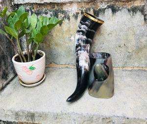 Tendance Design Unique 2025 Buffalo Viking klaxon à boire avec support en métal tasse sans danger pour les aliments sans fuites klaxon à boire pour la vente chaude - Product Image 6