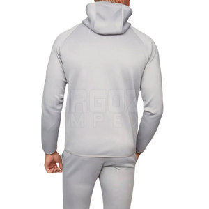 Venta al por mayor de chándal de gimnasio de 2 piezas con logotipo personalizado 100% algodón patrón sólido para el invierno-Venta en línea - Product Image 3