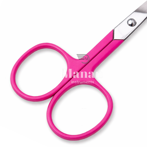 MANAN INSTRUMENTS Tijeras para Cutículas de Acero Inoxidable con Mango Rosa, Hoja Recta para Diestros, Afiladas y Duraderas - Product Image 3