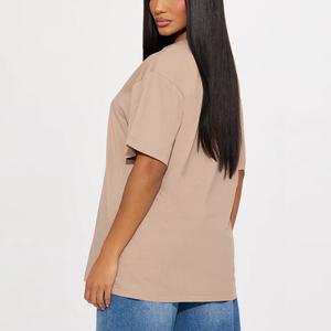 Camiseta de Manga Corta para Mujer, Talla Grande, Verano 2026, 100% Algodón, Bordada, Ecológica, de Secado Rápido, Ajuste Holgado, Venta al Por Mayor - Product Image 2