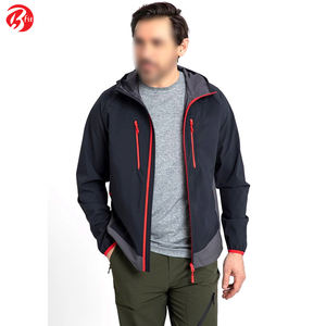 Dernier design de veste Softshell chaude pour hommes avec capuche imperméable pour les sports d'extérieur, vêtements de course à pied et col montant - Product Image 5