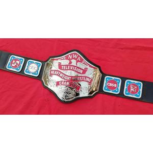 NWA Television Heavyweight <b>Wrestling</b> Champion <b>Belt</b> Real Cowhide Leather Nickel Plated Zinc Metal Sport Equipment HES073 Model - Product Image 3