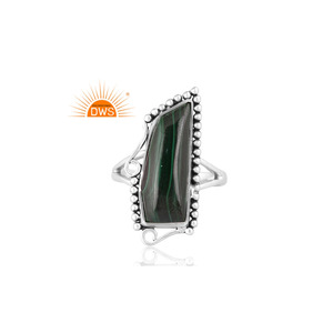 Meilleure vente en argent sterling oxydé malachite naturelle pierre précieuse bague fendue bijoux personnalisés pour les femmes cadeau pour elle - Product Image 3