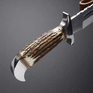 Couteau Bowie à lame fixe en acier au carbone avec manche en bois de haute qualité, couteau de survie en plein air personnalisé - Product Image 5