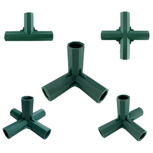 Raccords de tuyauterie en acier plastifié 11mm 16mm 19mm, connecteurs de jardinage à trois, quatre ou <span class=keywords><strong>cinq</strong></span> voies, supports de piquets, connecteurs de treillis en plastique - Product Image 4