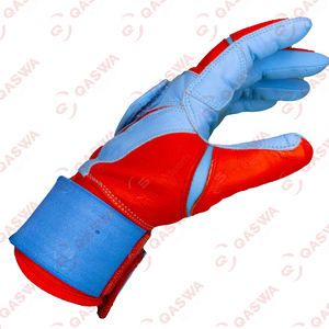 Baby Blue & Red Long Cuff Guantes de bateo de béisbol Nuevo estilo Cómodos guantes de bateo de béisbol - Product Image 3