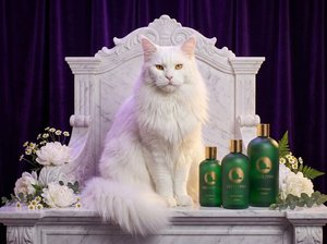 Shampoo pour chat à poils longs VELVETPAW Premium & Shampooing + Après-shampoing 2-en-1 Extrait de camomille Formule soie Pour chats persans et Maine Coon - Product Image 3