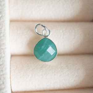 925 argent Sterling naturel poire Amazonite pierre précieuse fait à la main concepteur plaqué rhodium bijoux fins pendentif pour les femmes en gros - Product Image 6