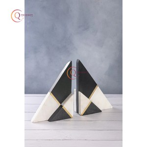 Diseño atractivo, decoración de escritorio creativa, estudio, sujetalibros Natural, sujetalibros decorativos, sujetalibros de mármol sólido, blanco y negro - Product Image 2
