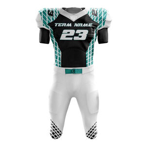 Camiseta de fútbol americano personalizada, uniforme, nombre de equipo personalizado, Impresión de número, sublimación completa, proveedor OEM Pakistán - Product Image 2