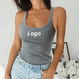 2024 Custom Logo Womens Ribbed Singlet Ribbed Crop <b>Tops</b> Tank <b>Tops</b> Short Ribbed Cropped Singlet Plus Size Tank <b>Top</b> - Product Image 6