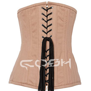 Corset amincissant en coton nude à double armature, sous-poitrine |   Corset renforcé double pour sous la poitrine - Product Image 6