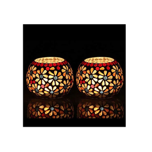 Porte-bougie en T en verre mosaïque multi-usages, Design de luxe, bon marché, échantillon votif disponible - Product Image 2