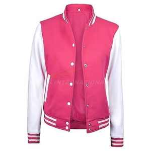 Veste courte bombardier universitaire pour femmes OEM marque personnalisée broderie Logo Baseball Letterman vestes usine en vrac vente en gros - Product Image 6
