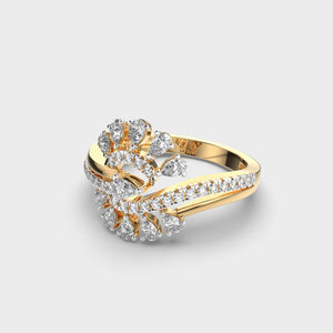 Ensemble de canaux de style vintage bague Art déco 2.0 CTW ronde et taille marquise bague de fiançailles en diamant cultivé en laboratoire or massif 14 carats - Product Image 5