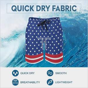 Pantalones cortos transpirables de verano para hombre, talla 38, de secado rápido, con bolsillos, patrón sólido, pantalones de natación para la playa - Product Image 6