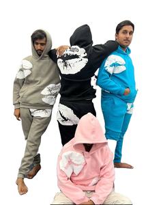 Survêtement pull personnalisé en polyester/coton pour hommes, tissu polaire d'hiver coupe régulière écologique, capuche 600g, vêtements d'automne et d'hiver - Product Image 1