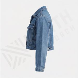 Wholesale Price <b>Crop</b> <b>Women</b> Denim <b>Jean</b> Jacket Latest Style Material Made Fashion Trendy Casual Outerwear Coat Customized Color - Product Image 3