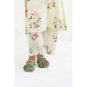 Ensemble coordonné imprimé en coton et viscose KST-43362 en tissu crêpe pour la saison printemps/été - Product Image 2