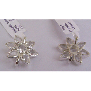Handmade 925 Sterling Silver <b>Pendant</b> with Natural White Topaz <b>Emerald</b> Cut Charm for Women Shah Gems - Product Image 1
