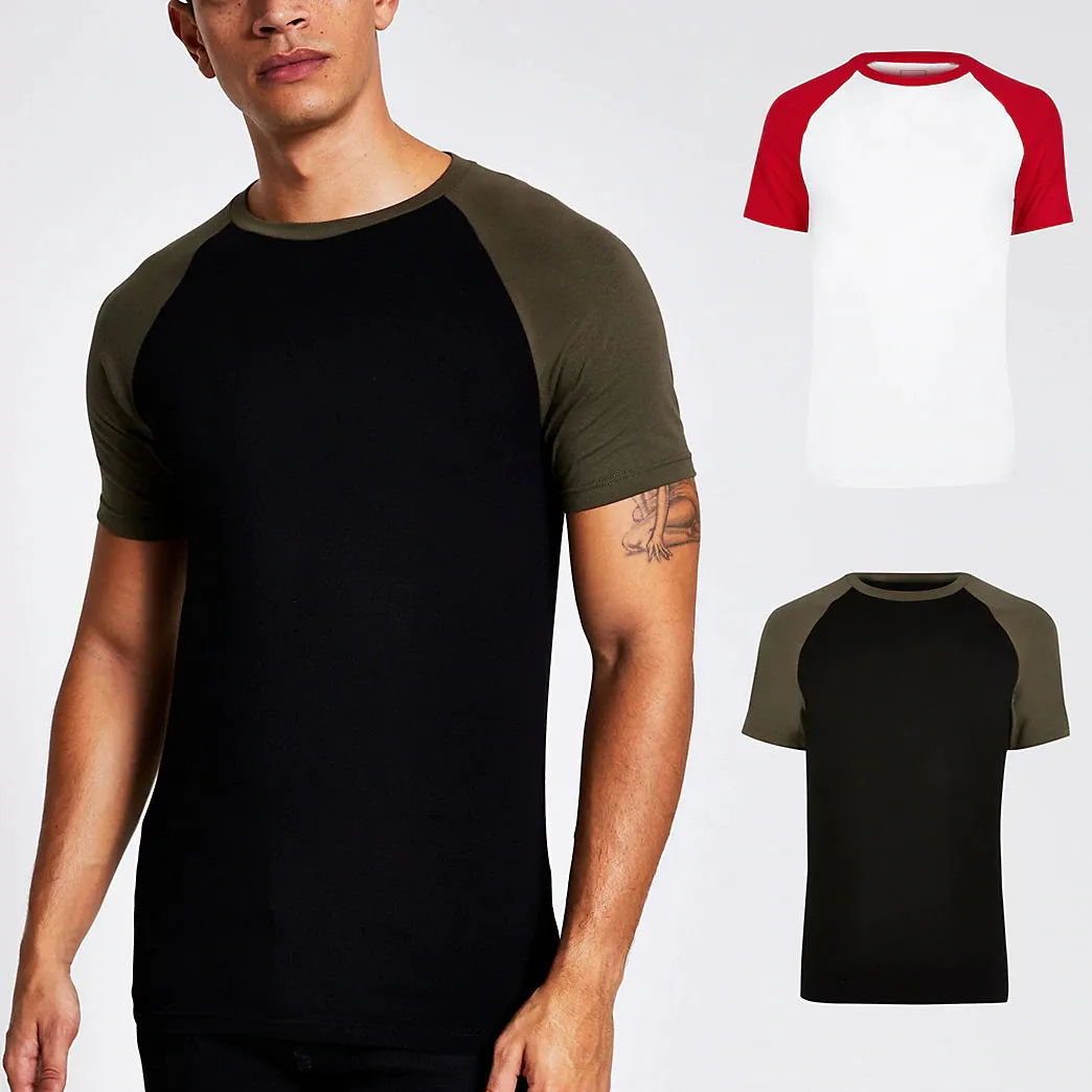 Personalizar camiseta Boxy 100% algodón en blanco de gran tamaño de peso pesado manga raglán camiseta fabricante