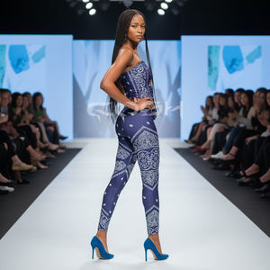 เสื้อครอปพิมพ์ลายผ้าพันคอสุดฮิต พร้อมพิมพ์ลายดิจิทัลตามสั่ง แฟชั่น Y2K ผู้ผลิตเสื้อครอป - Product Image 5