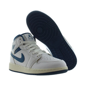 Zapatos Nike Air Jordan 1 Mid SE GS para niños Color: Blanco/Azul industrial/Sail 100% auténticos - Product Image 5