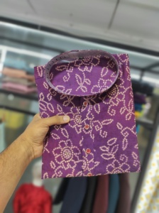 <b>Men's</b> <b>Festival</b> <b>Wear</b> Long Kurt Collection Soft Cotton Modal Silk Bandhni Print - Product Image 6