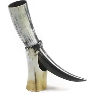 Cuerno para beber vikingo de Thor con soporte, cuerno para beber a la moda, cuerno Natural de alta venta, jarra al por mayor, taza de vino directa de fábrica - Product Image 2