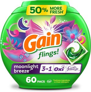 ผงซักฟอกแบบเม็ด Gain Flings กลิ่น Island Fresh จำนวน 60 เม็ด พร้อมคุณสมบัติป้องกันกลิ่น  แบบเข้มข้น - Product Image 2
