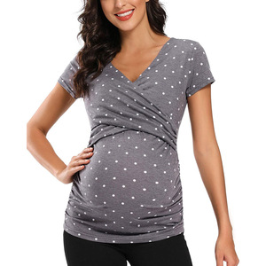 Chemisier de <span class=keywords><strong>grossesse</strong></span> à manches courtes pour femme, tunique de <span class=keywords><strong>grossesse</strong></span> décontractée - Product Image 5