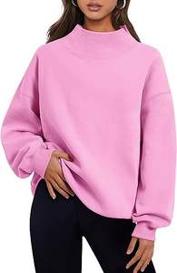 Sudadera de mujer de alta calidad al por mayor de otoño con escote medio alto suelto e informal y sudadera de mujer de poliéster - Product Image 5