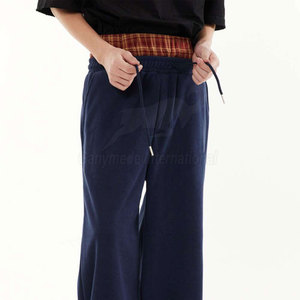 Mid Waist Double Waist Straight Casual Pants Comfortable Loose Fit Drawstring Closure 100% Cotton Breathable Eco-Friendly for - Product Image 5