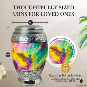 Urna de cremación de aluminio con diseño de pájaro hecho a mano, acabado recubierto de Meena, grandes tamaños de recuerdo, urnas de cremación grabables y a prueba de fugas - Product Image 3