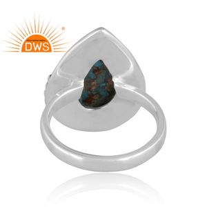 Anillo apilable de piedras preciosas turquesa de roca natural de plata esterlina oxidada más vendido, fabricante de joyería personalizada - Product Image 5