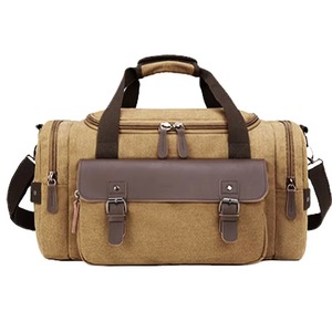 Canvas fashion Overnight high quality for Men Women Leather <b>Bag</b> Travel Carry on Sports Weekend Gym Tote <b>Bags</b> Garments Duffel <b>Bag</b> - Product Image 4