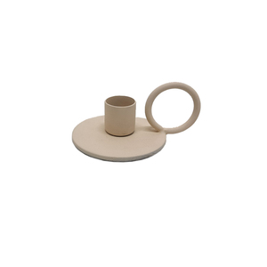 Vela de lujo para decoración del hogar, soporte de vela de hierro de Metal de Color Beige Para Boda y Navidad, iluminación de mesa hecha a mano a granel - Product Image 1