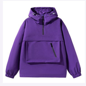 แจ็คเก็ตกันลมมีซิปสำหรับผู้ชายวัสดุกันน้ำมีฮู้ดซิปควอเตอร์ปรับแต่งโลโก้ได้ตามต้องการ - Product Image 3