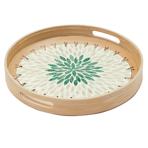 Top Sale Product Bamboo <b>Rattan</b> Decorative Trays Home Food Dining Trays Decor Wholesale Good Price Home <b>Storage</b> Organizer - Product Image 2