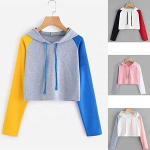 Nouveaux Sweats à Capuche Courts Personnalisés Grande Taille à Manches Longues Style Hip Hop pour Femmes, Streetwear OEM, Hauts Pulls à Capuche Courts Taille Haute - Product Image 5