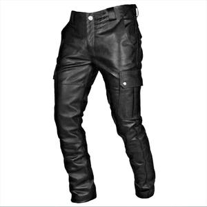 Nouveaux pantalons en cuir pour hommes noir/rouge/marron mode hommes danse fête pantalons décontractés grande taille 5XL - Product Image 2