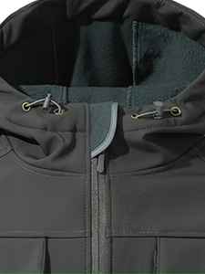 New Custom Made Design Winter Patchwork <b>Soft</b> <b>Shell</b> <b>Jacket</b> <b>Men</b> Windbreaker Windproof Waterproof Custom Logo Front Warm - Product Image 3