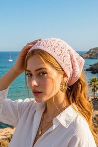 Bandana en tricot pour femme, foulard doux style crochet, bandeau pour cheveux - Product Image 6