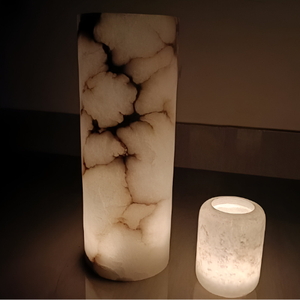 Soporte de vela de Navidad de piedra de alabastro de lujo directo de fábrica al por mayor envío rápido decoración festiva farolillos de piedra tarros de velas - Product Image 3