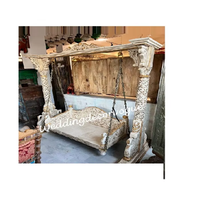 Columpio Jhula de Madera Antigua de Lujo para Sala de Estar, Patio, Balcón, Muebles Tradicionales Indios Tallados, Estilo Vintage Real - Product Image 5