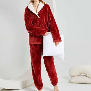 Compra ropa de dormir de mujer personalizada de alta calidad con mangas largas, cintura elástica, transpirable, cómodo conjunto para dormir 2026 - Product Image 4