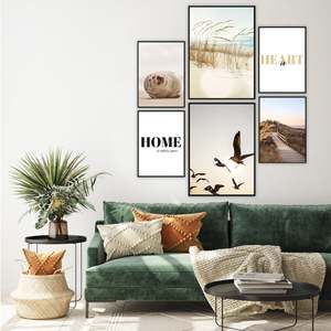 Juego de 6 Cuadros Decorativos Abstractos de Paisaje Marino, Impresión Digital Personalizada en Lienzo para Decoración del Hogar - Product Image 4