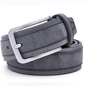 Cinturón vaquero de piel de vaca para hombre de alta calidad al por mayor estilo informal de moda europea americana con hebilla nuevo diseño de piel sintética - Product Image 1